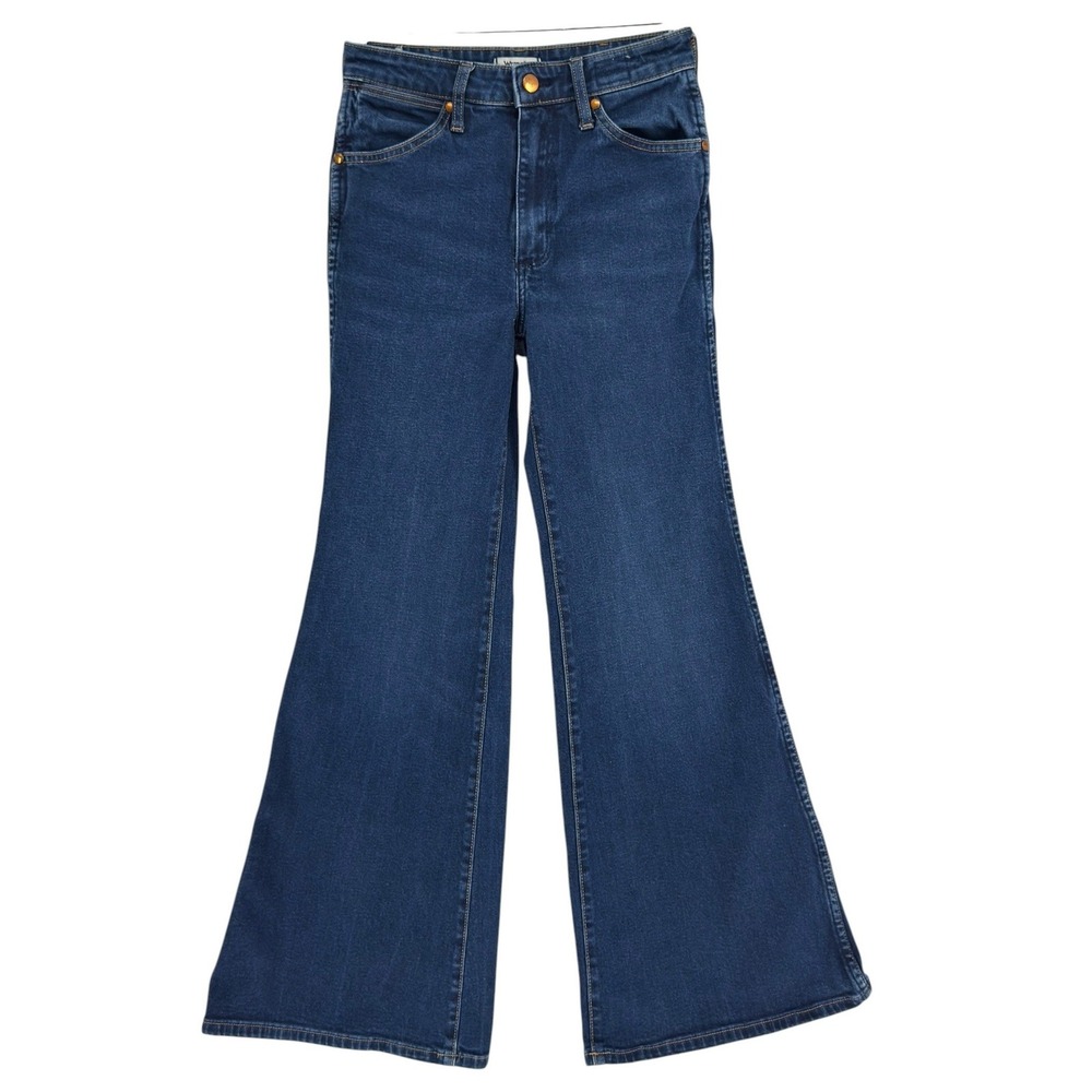 Wrangler High-Rise Wide-Leg Jeans in Dark Blue
